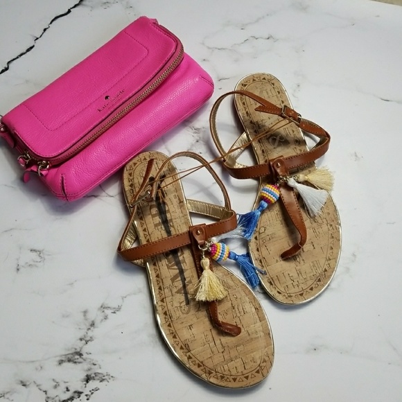 Sam & Libby Shoes - 🔥4/$25! Brown Tassel Sandals